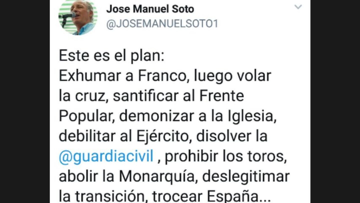 El pol&eacute;mico tuit de Jos&eacute; Manuel Soto