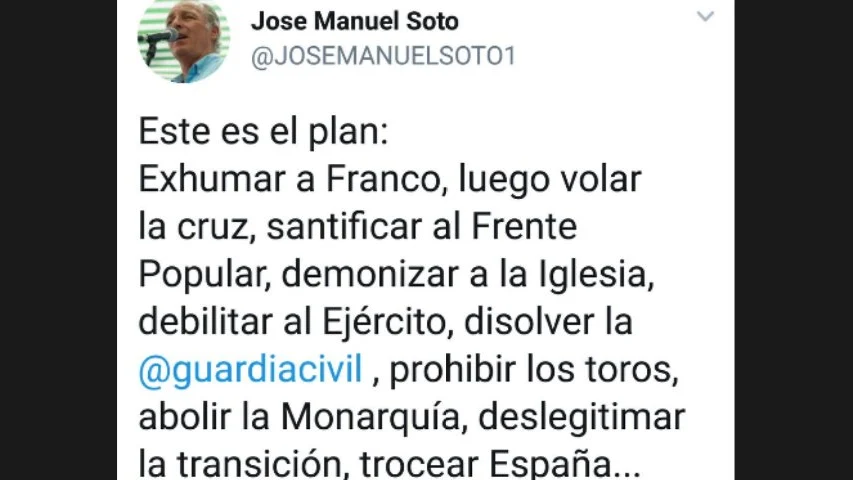 El polémico tuit de José Manuel Soto