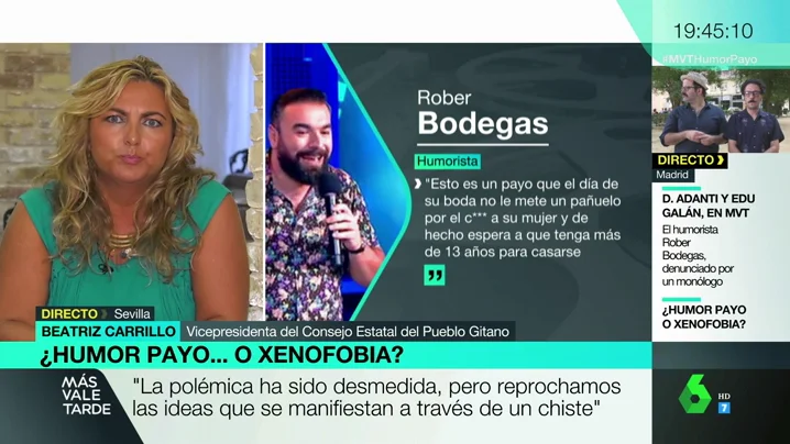 Beatriz Carrillo, sobre el monólogo de Rober Bodegas: "Utilizar el humor para atacar a los oprimidos en un acto mezquino y ruín"