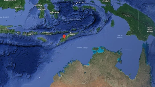 Zona donde ha tenido lugar el terremoto de 6,2 grados Zona donde ha tenido lugar el terremoto de 6,2 grados