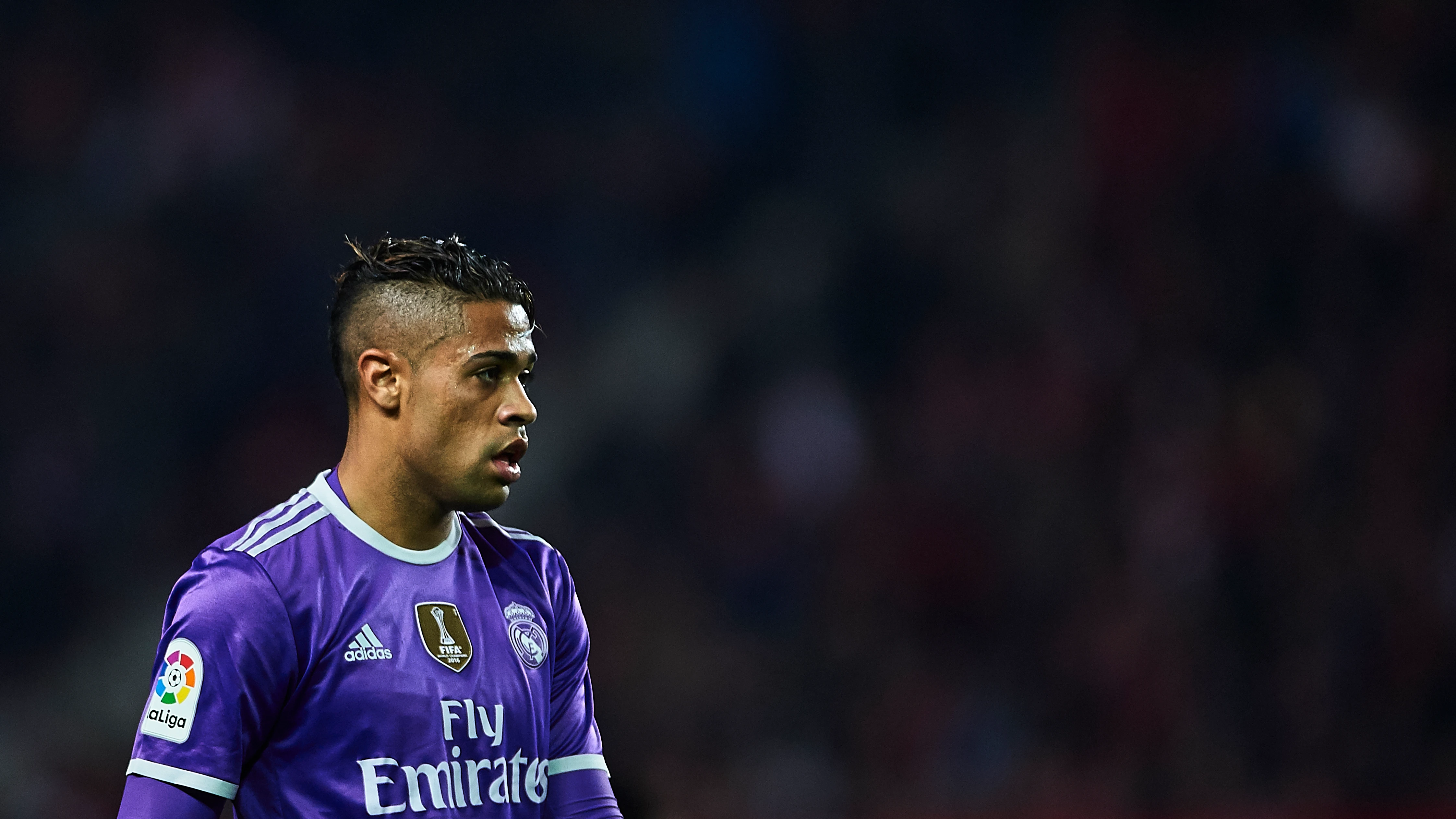 Mariano Díaz, durante un partido con el Real Madrid