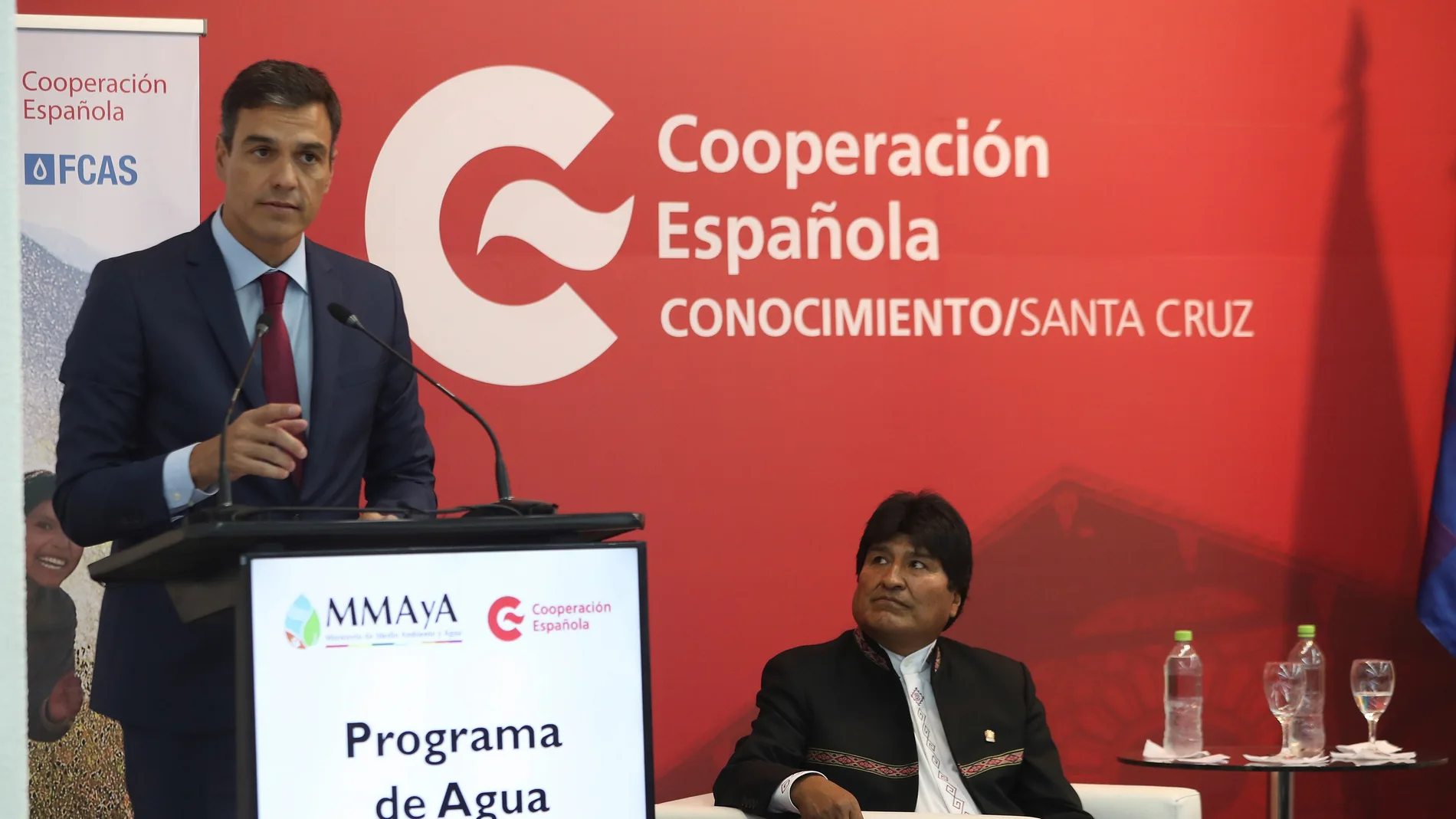 Pedro Sánchez durante su visita oficial en Colombia