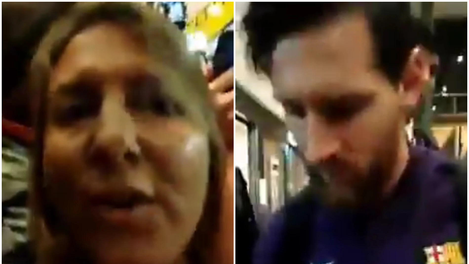 Una mujer increpa a Messi en el aeropuerto