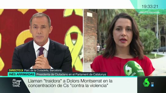 In&eacute;s Arrimadas, sobre los momentos de tensi&oacute;n en la concentraci&oacute;n organizada por C's: "Era el d&iacute;a de dar apoyo, no de manifestarnos en contra de nada"