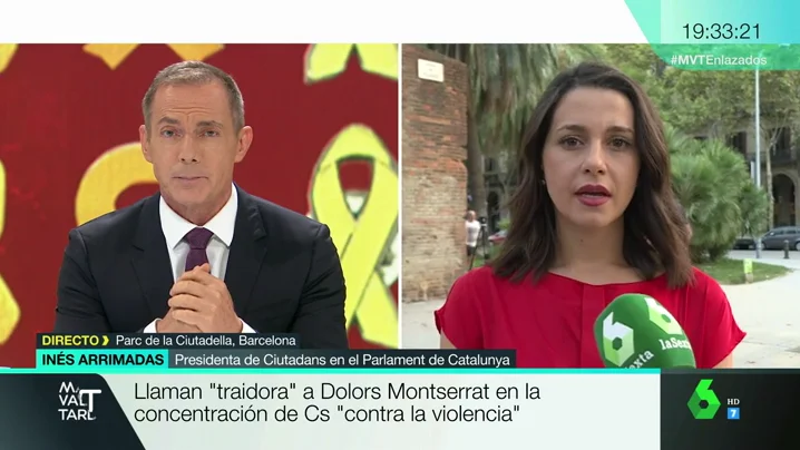 Inés Arrimadas, sobre los momentos de tensión en la concentración organizada por C's: "Era el día de dar apoyo, no de manifestarnos en contra de nada"