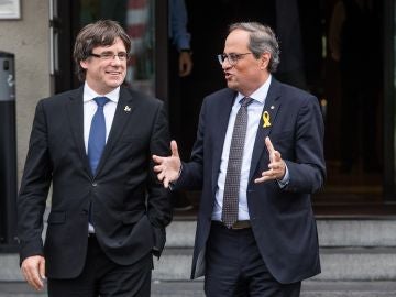 El president Quim Torra junto al expresident Carles Puigdemont El president Quim Torra junto al expresident Carles Puigdemont