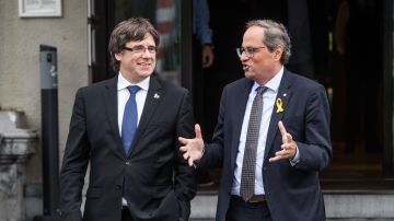 El president Quim Torra junto al expresident Carles Puigdemont