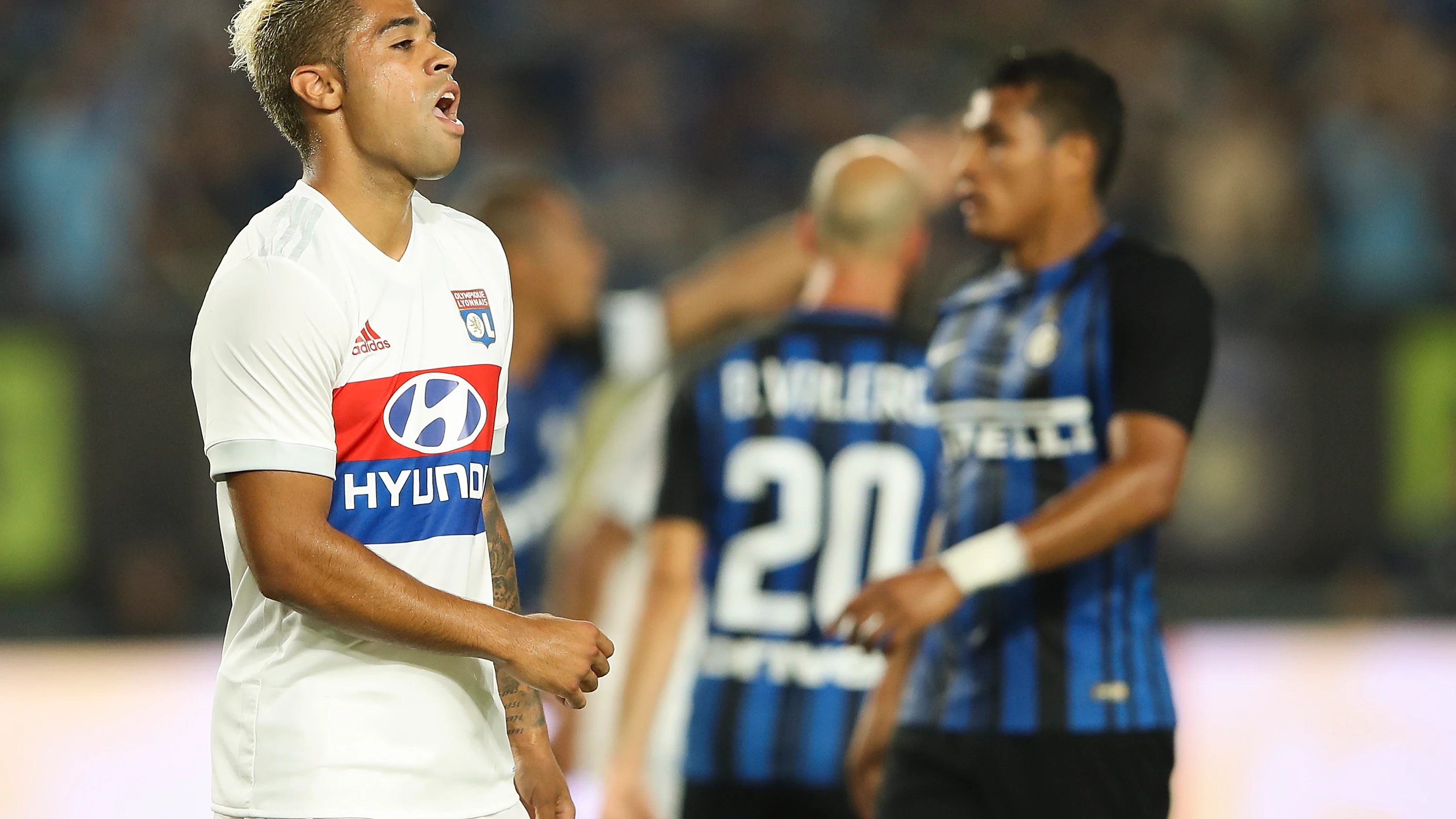 Mariano Díaz, durante un partido con el Olympique de Lyon