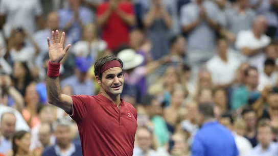 Roger Federer en un parido del US Open Roger Federer en un parido del US Open