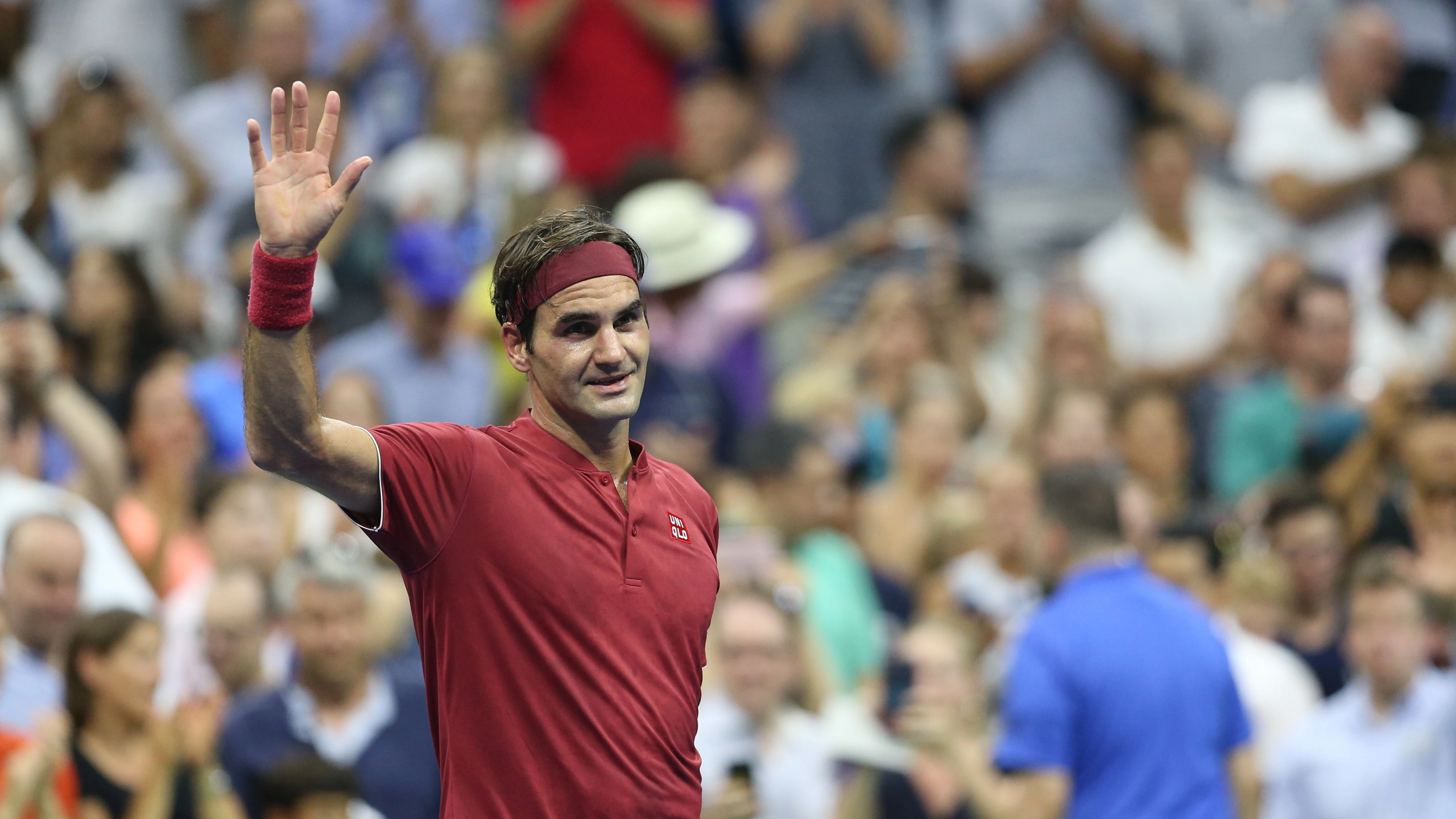 Roger Federer en un parido del US Open