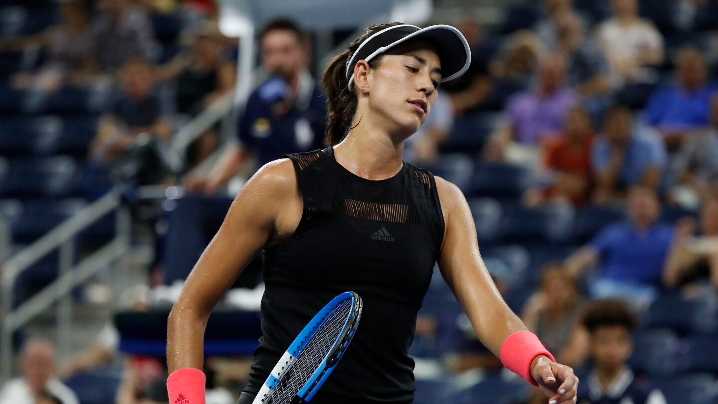 Garbi&ntilde;e Muguruza en un partido del US open 2018