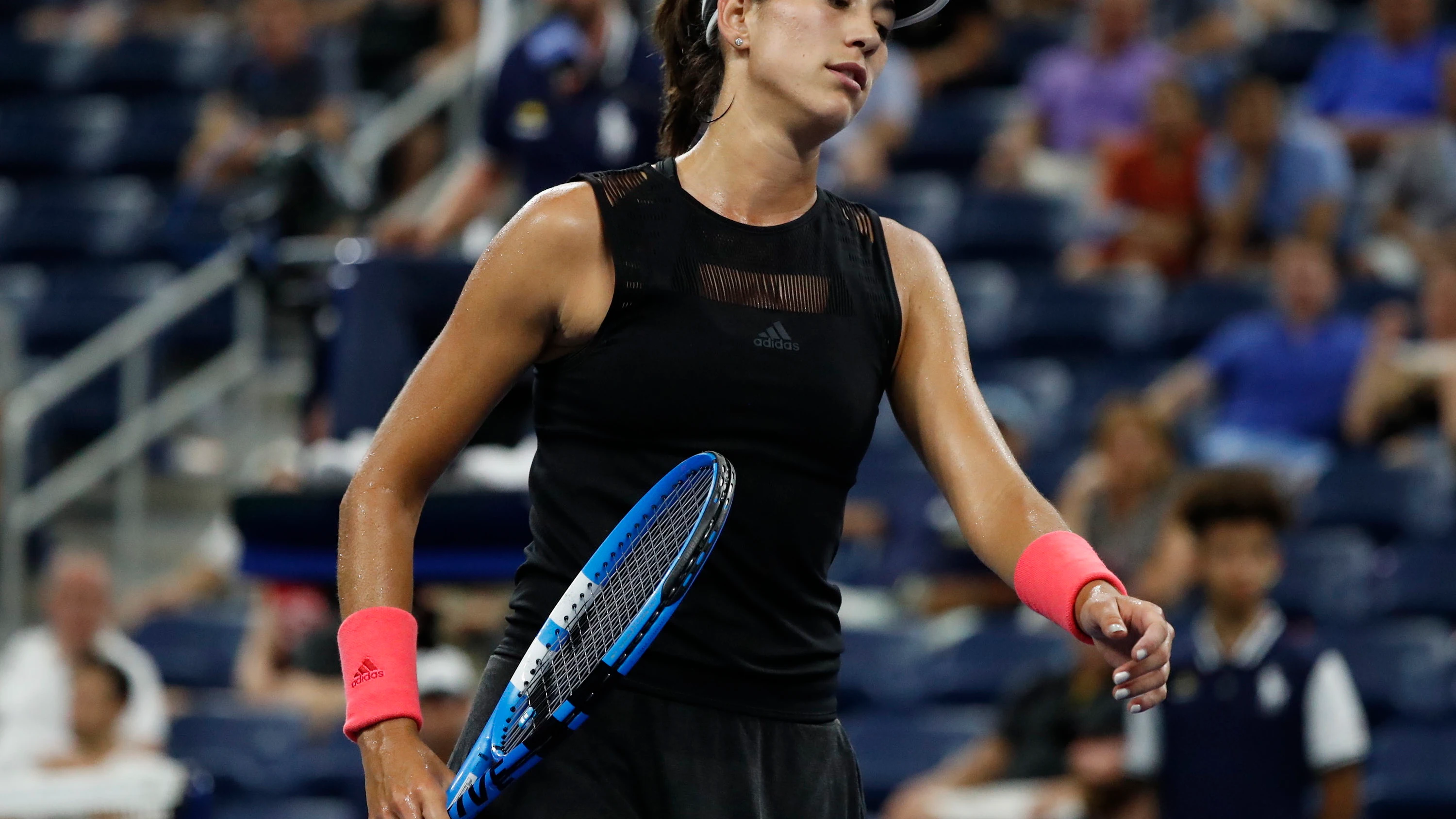 Garbiñe Muguruza en un partido del US open 2018