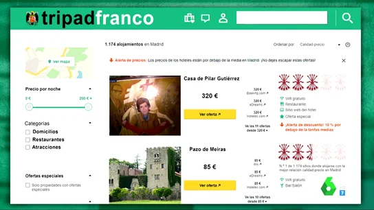 Quique Peinado muestra 'Tripadfranco', la casa que te selecciona casas de derechas "donde lo más importa es que tengan mucha "fachada" Quique Peinado muestra 'Tripadfranco', la casa que te selecciona casas de derechas "donde lo más importa es que tengan mucha "fachada"