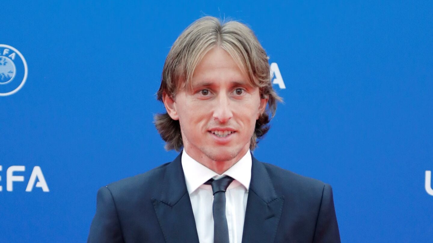 Luka Modric en la entrega de premios de la UEFA