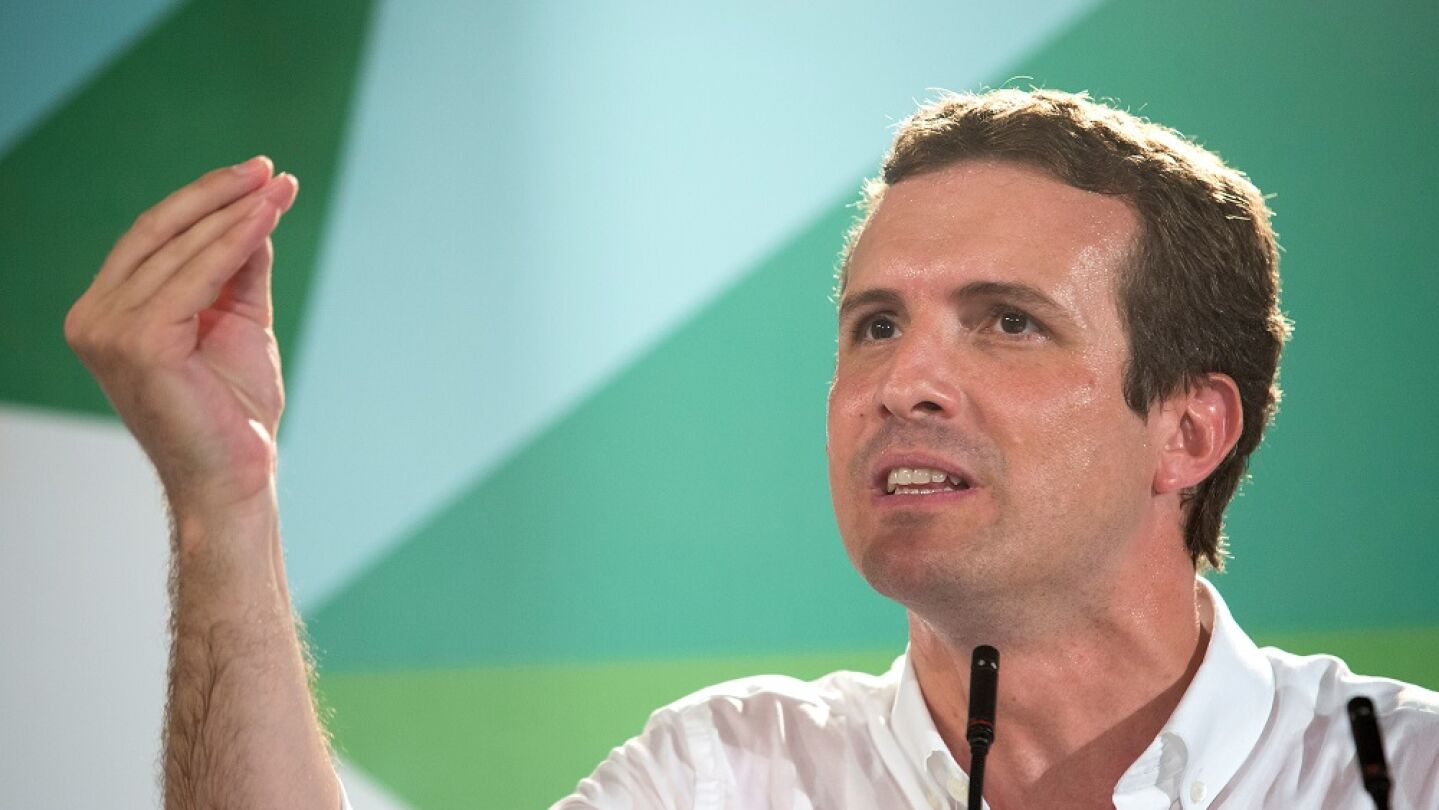 Pablo Casado durante el acto de inicio del curso pol&iacute;tico en M&aacute;laga