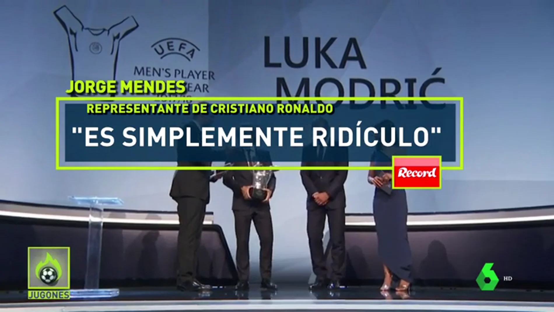 Jorge Mendes carga contra la UEFA por el premio a Modric: "Es pura y simplemente ridículo"