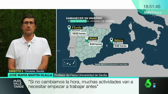 José María Martín: "Si se elimina el cambio de hora la gente tendrá que readaptar sus costumbres de una manera que no se puede preveer" José María Martín: "Si se elimina el cambio de hora la gente tendrá que readaptar sus costumbres de una manera que no se puede preveer"