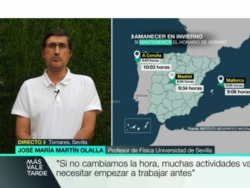 José María Martín: "Si se elimina el cambio de hora la gente tendrá que readaptar sus costumbres de una manera que no se puede preveer" José María Martín: "Si se elimina el cambio de hora la gente tendrá que readaptar sus costumbres de una manera que no se puede preveer"