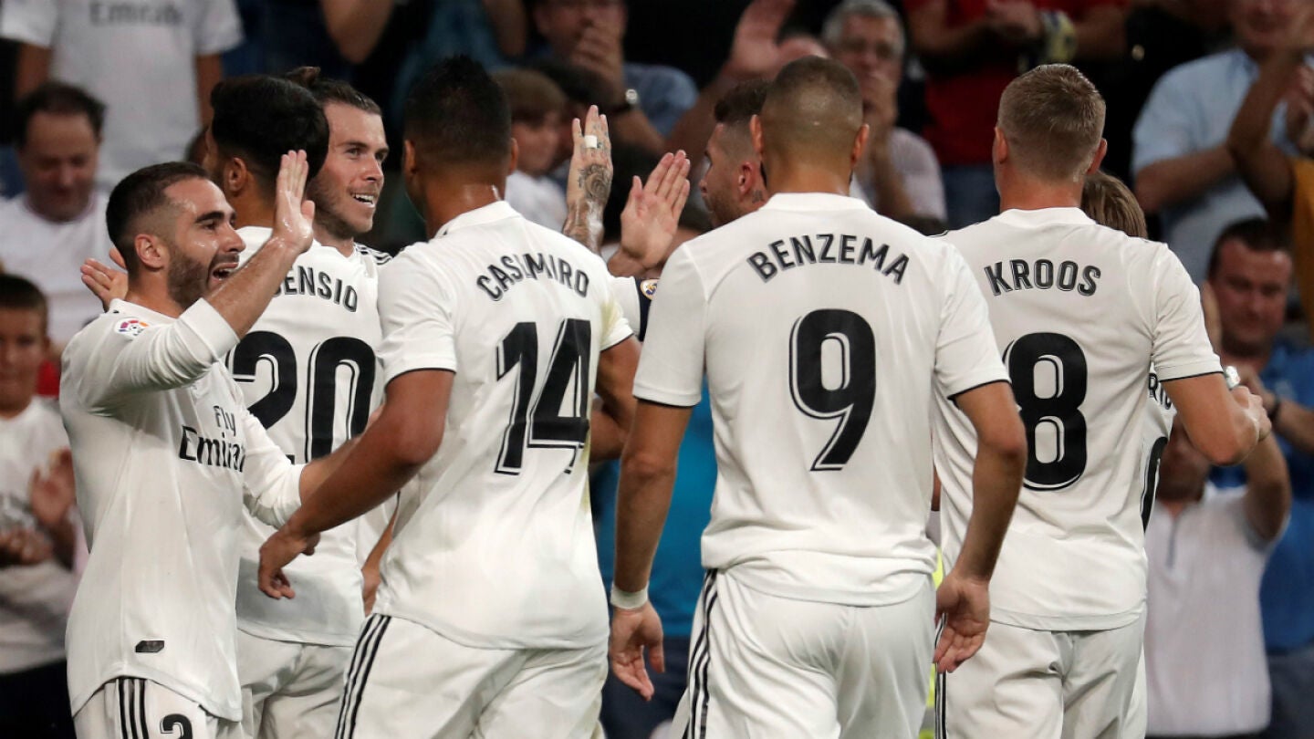 El Real Madrid celebra un gol