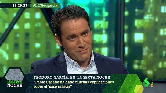 Teodoro García, sobre el requerimiento de la jueza de ordenador de Casado por su máster: "No procede hablar de estas cuestiones. Nadie ha dado más explicaciones que él" Teodoro García, sobre el requerimiento de la jueza de ordenador de Casado por su máster: "No procede hablar de estas cuestiones. Nadie ha dado más explicaciones que él"