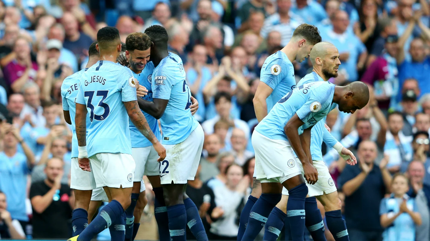 El City celebra un gol El City celebra un gol