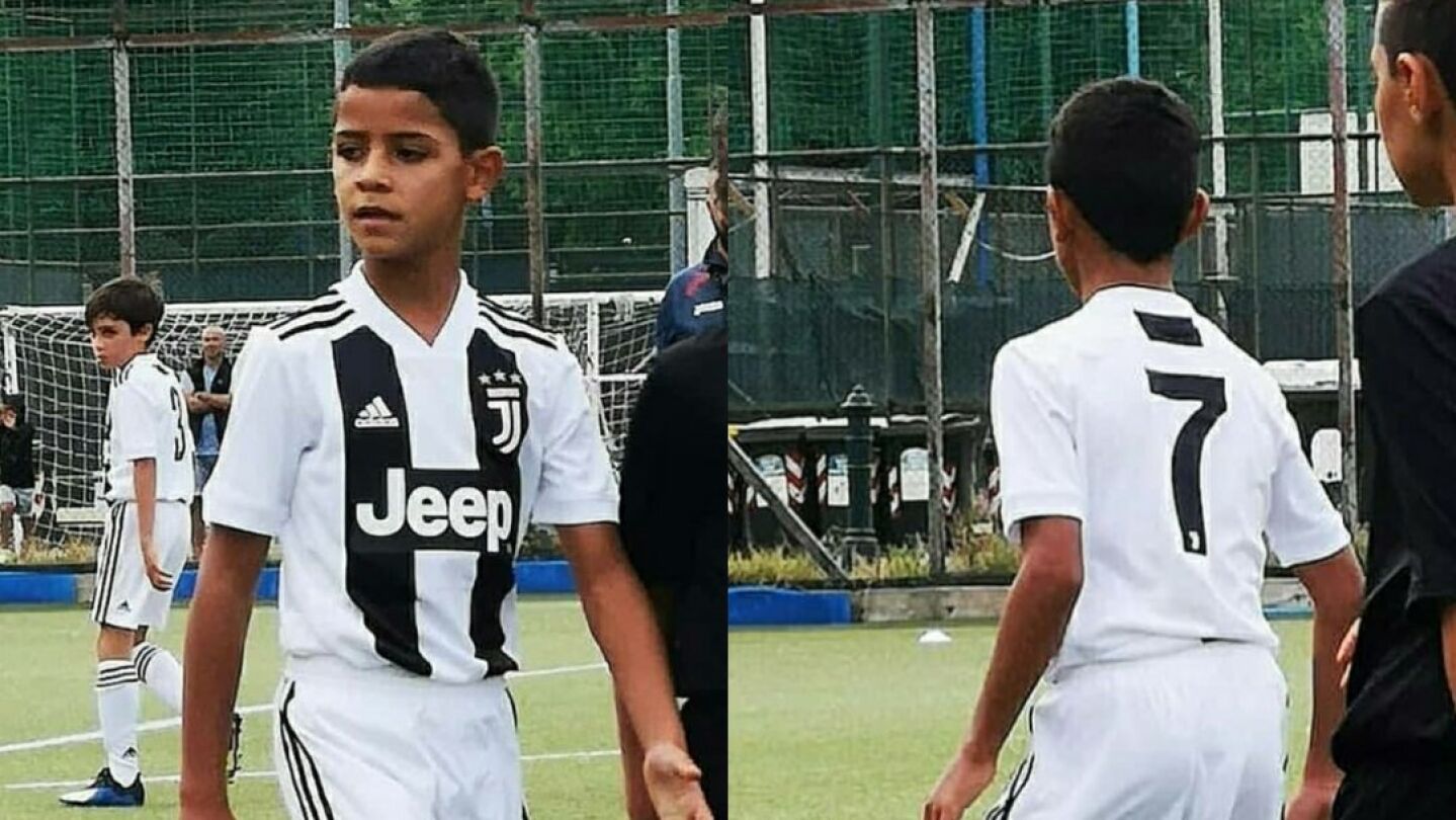 El hijo de Cristiano debuta con un 'p&oacute;ker' de goles