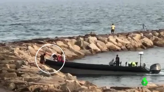 Imagen de una narcolancha cerca de Sotogrande Imagen de una narcolancha cerca de Sotogrande