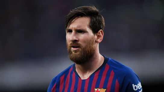 Leo Messi en un partido de liga Leo Messi en un partido de liga