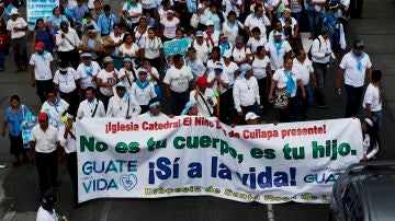 Manifestación contra el aborto en Guatemala