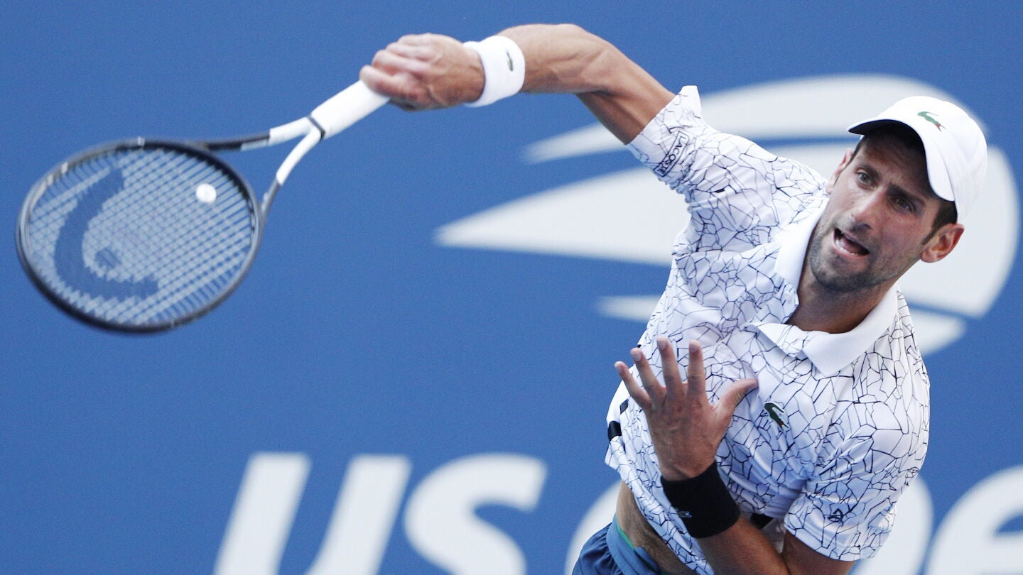 Djokovic, durante el partido en el US Open