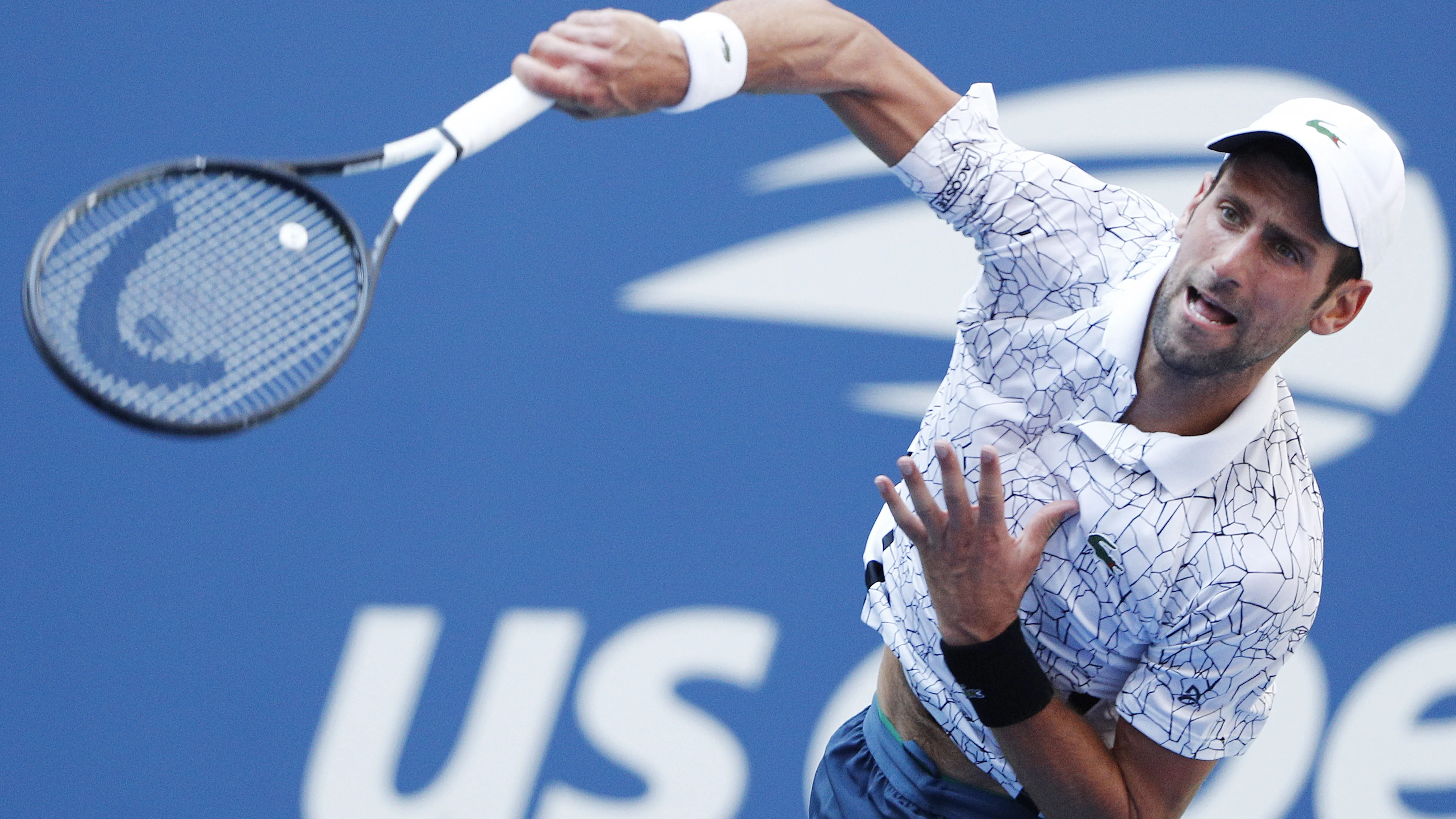 Djokovic, durante el partido en el US Open