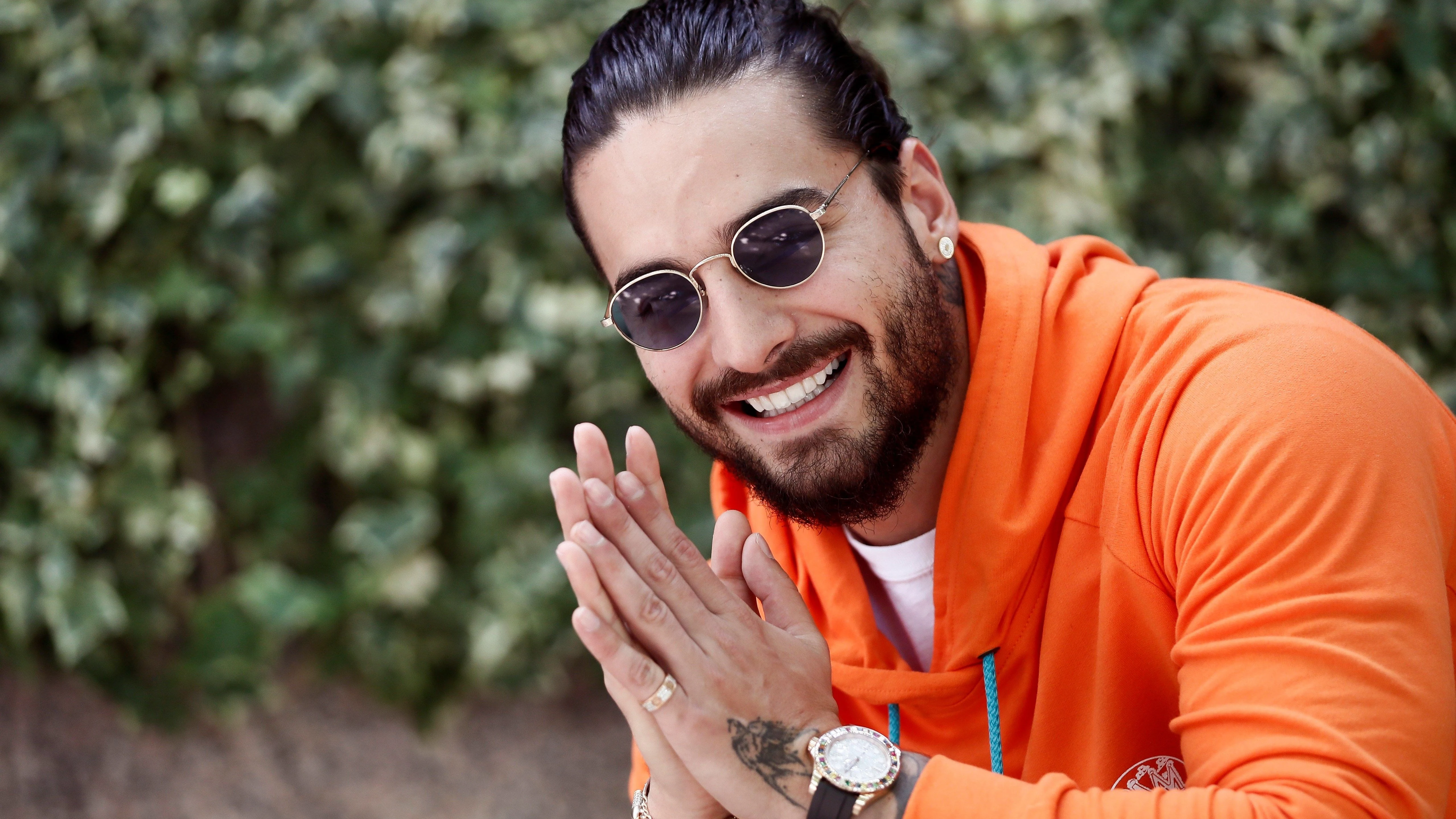 El cantante colombiano Maluma durante la presentación de su tercer disco de estudio