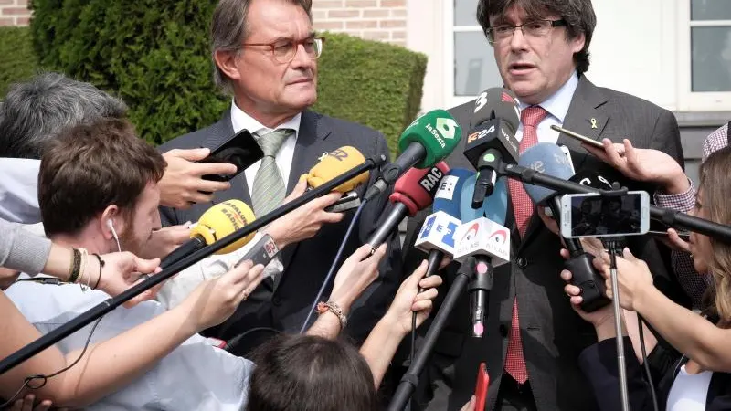 Artur Mas y Carles Puigdemont ante los medios de comunicación