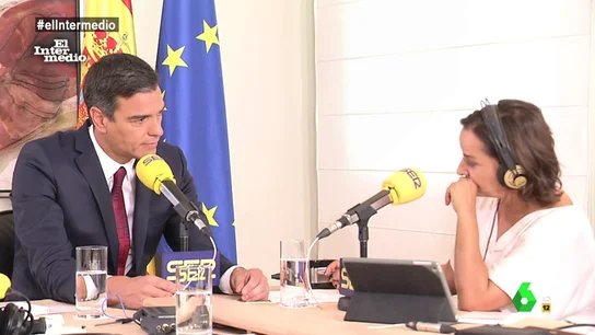 Pedro Sánchez durante una entrevista con Pepa Bueno Pedro Sánchez durante una entrevista con Pepa Bueno