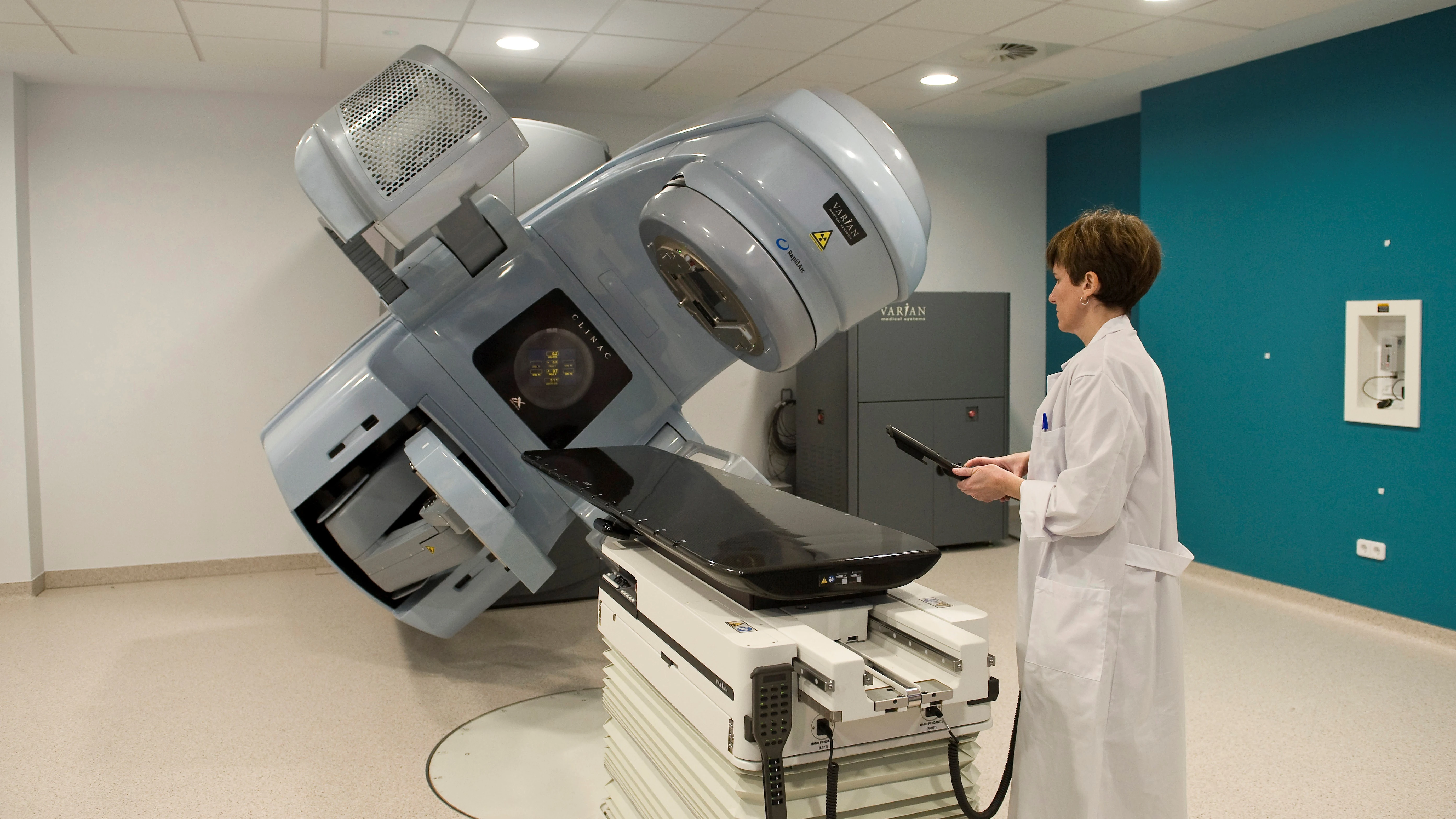 Vista de las dependencias de servicio de radioterapia en un hospital