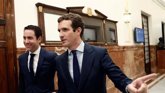 El presidente del PP, Pablo Casado, y el secretario general del PP, Teodoro García Egea El presidente del PP, Pablo Casado, y el secretario general del PP, Teodoro García Egea