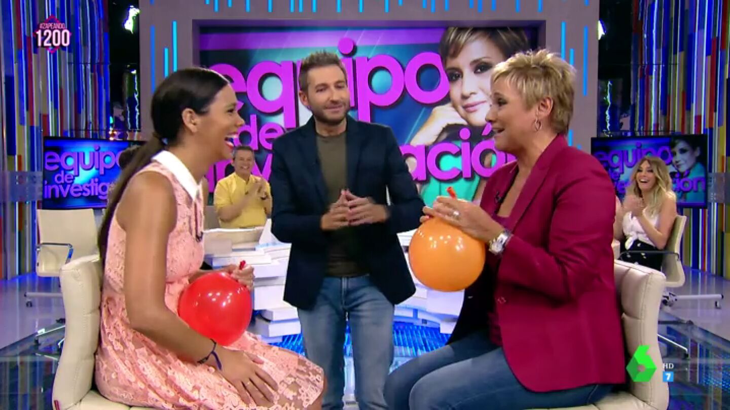 Gloria Serra intenta hablar con helio en Zapeando