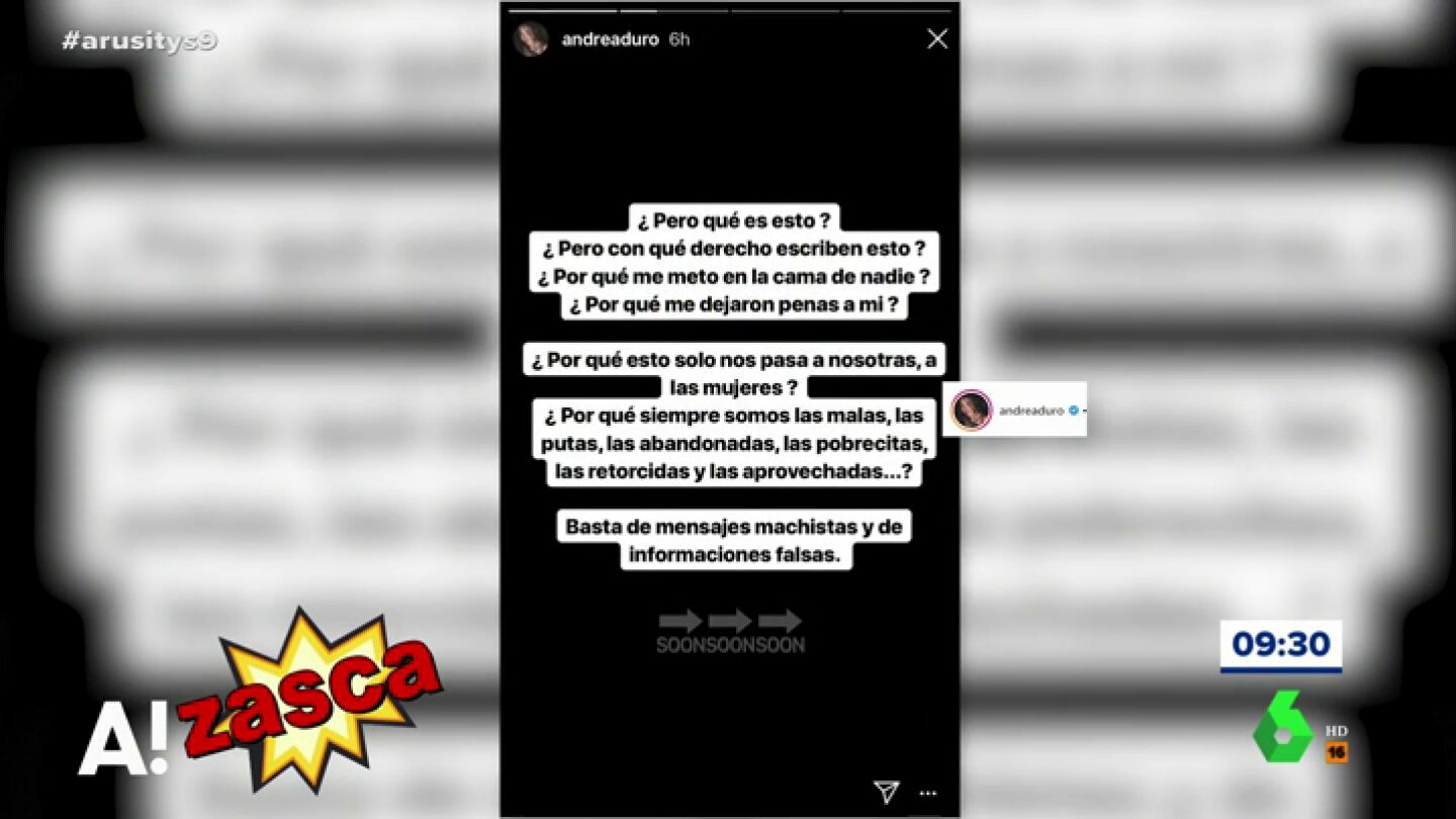 Historias de instagram de Andrea Duro 