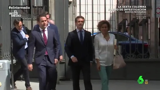 Pablo Casado con parte de su comitiva Pablo Casado con parte de su comitiva