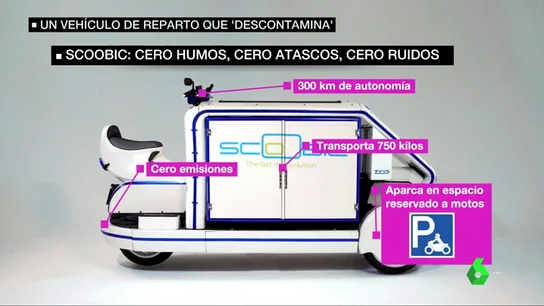 Purifica el aire, tiene 300 kilómetros de autonomía y puede cargar hasta 700 kilos: 'Scoop' es una mezcla de moto y furgoneta que muchas empresas quieren empezar a usar Purifica el aire, tiene 300 kilómetros de autonomía y puede cargar hasta 700 kilos: 'Scoop' es una mezcla de moto y furgoneta que muchas empresas quieren empezar a usar