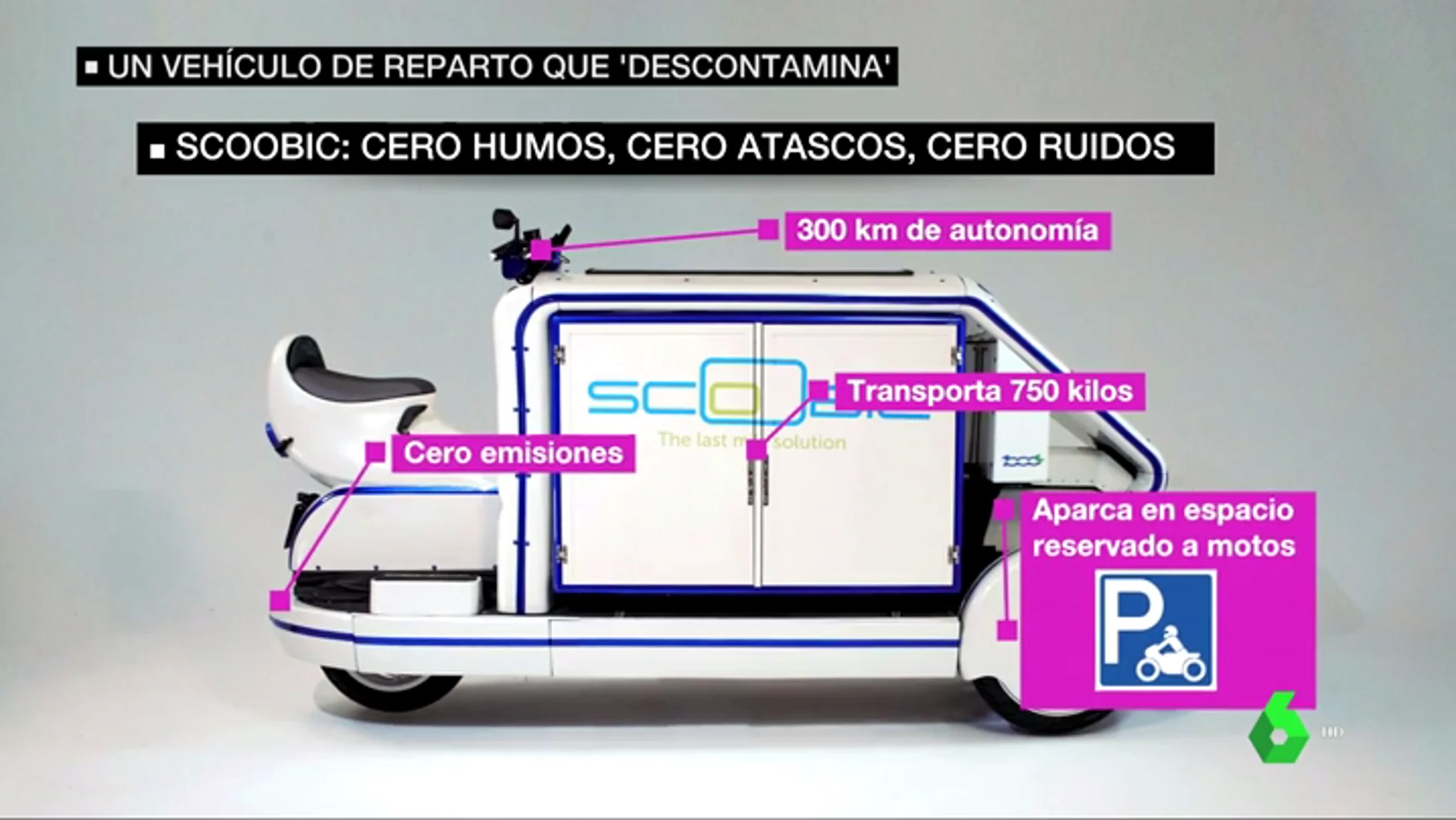Purifica el aire, tiene 300 kilómetros de autonomía y puede cargar hasta 700 kilos: 'Scoop' es una mezcla de moto y furgoneta que muchas empresas quieren empezar a usar