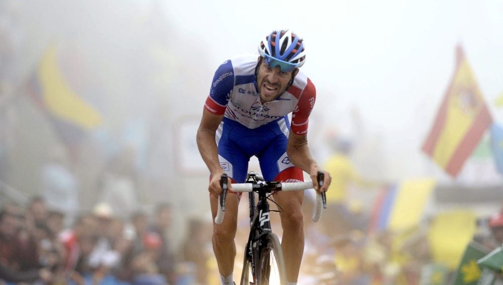 Thibaut Pinot, durante una etapa de la Vuelta