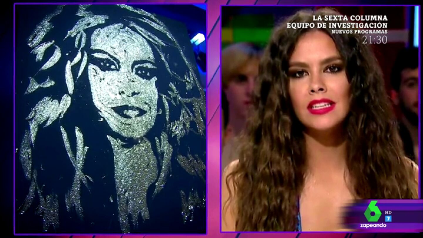 Cristina Pedroche y un dibujo de Paulina Rubio