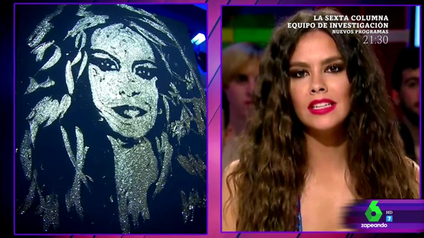 Cristina Pedroche y un dibujo de Paulina Rubio Cristina Pedroche y un dibujo de Paulina Rubio