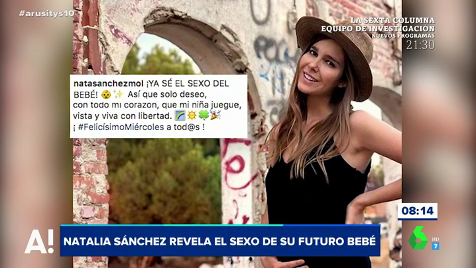 Natalia Sánchez anuncia el sexo de su bebé