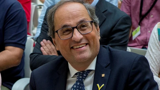 El presidente de la Generalitat, Quim Torra, durante su participación en la presentación del Col·lectiu Ciutadella El presidente de la Generalitat, Quim Torra, durante su participación en la presentación del Col·lectiu Ciutadella