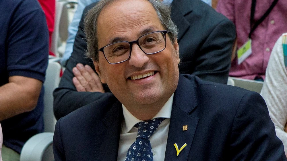 El presidente de la Generalitat, Quim Torra, durante su participación en la presentación del Col·lectiu Ciutadella