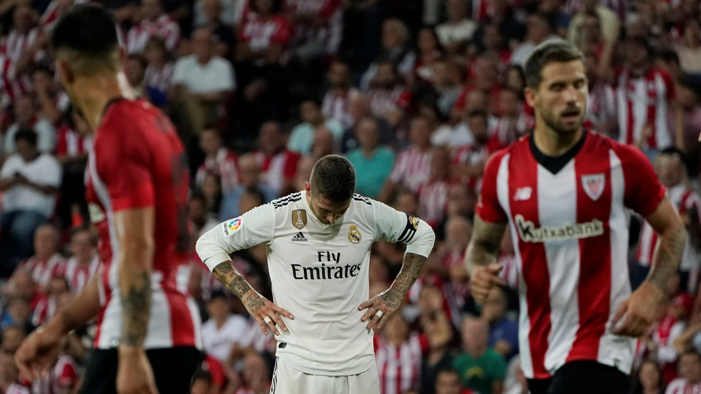 Sergio Ramos, cabizbajo ante el Athletic Sergio Ramos, cabizbajo ante el Athletic