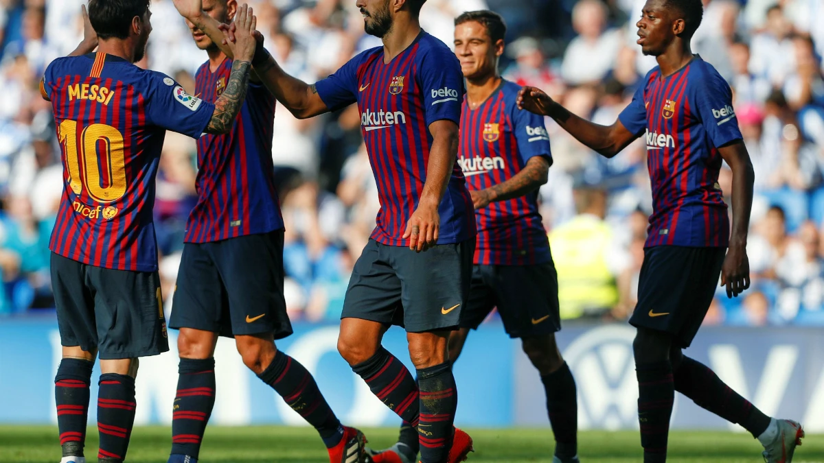 Luis Suárez celebra un gol