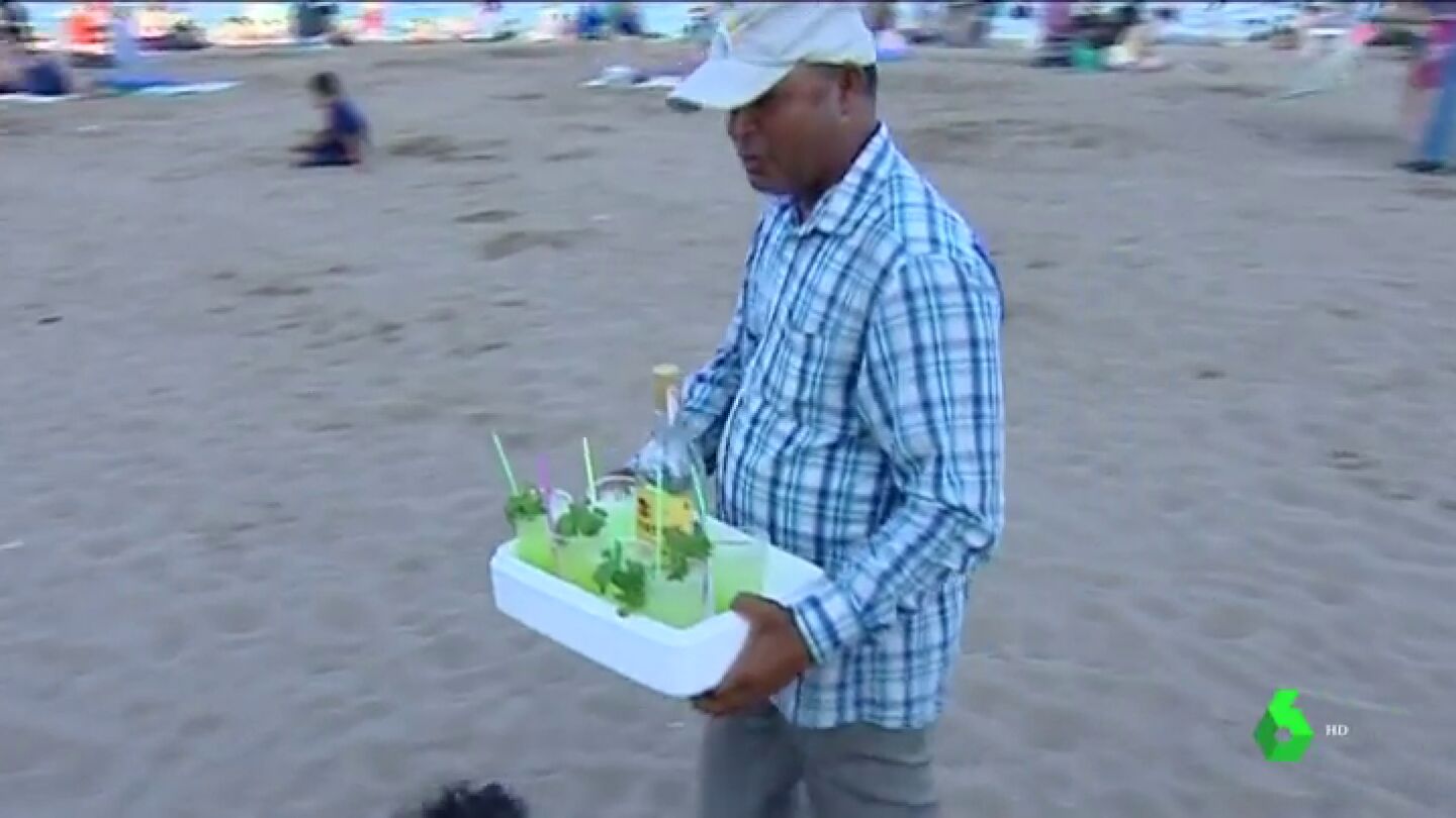 Vendedor ambulante de mojitos en Barcelona